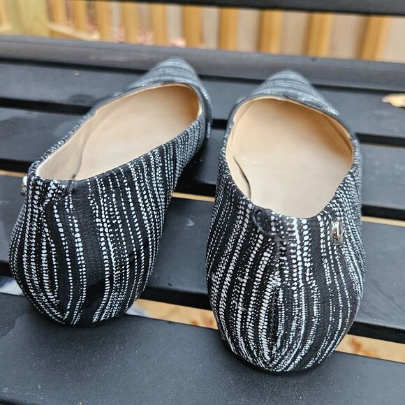 Calvin Klein Black and White Striped Flats, Size 6 - Picture 2 of 7